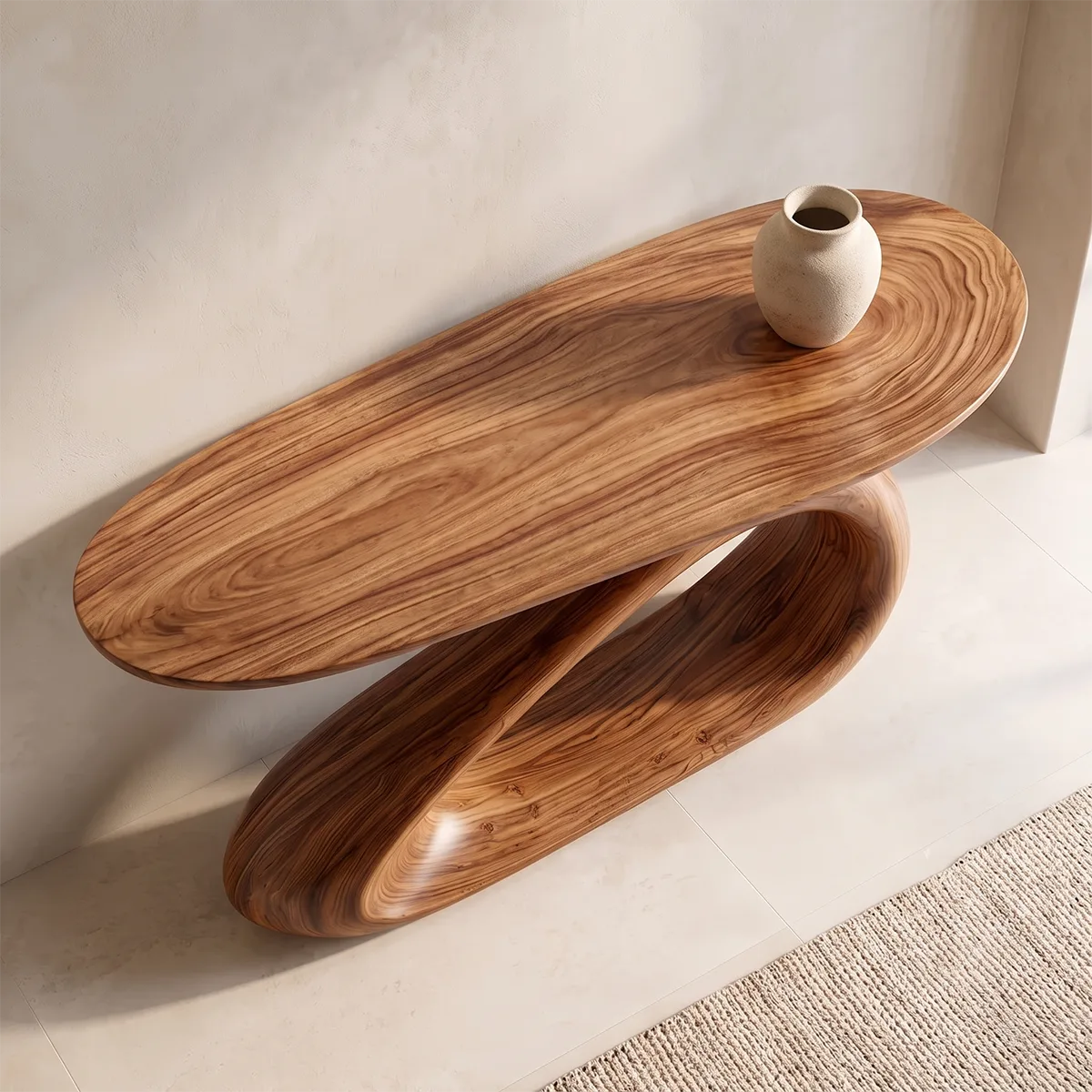 Modern Wooden Console Table | Organic Sculptural Entryway Sofa Table TH003-7009