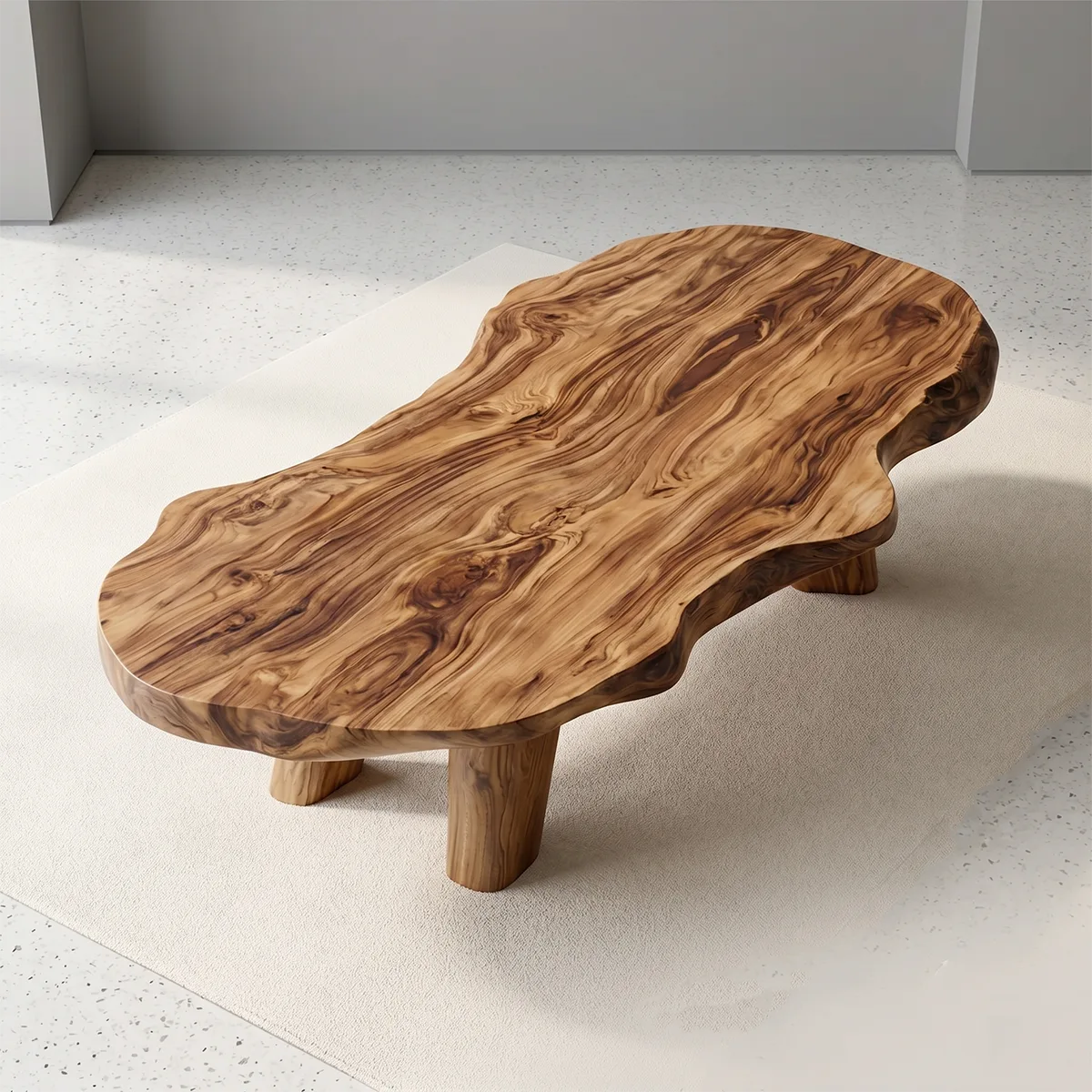 Organic Solid Wood Coffee Table – Handcrafted Rustic Modern Design TH003-6475
