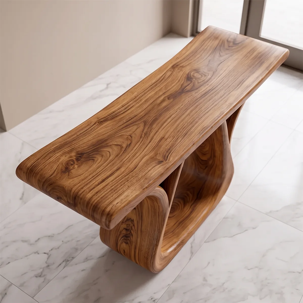 Modern Sculptural Console Table – Curved Entryway Table for Contemporary Homes TH003-9998