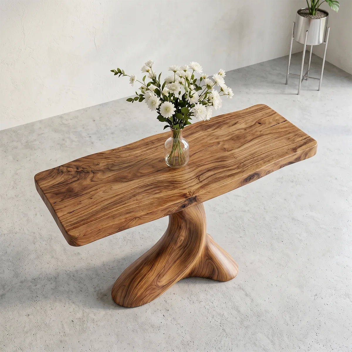Organic Solid Wood Console Table – Luxury Hallway Accent