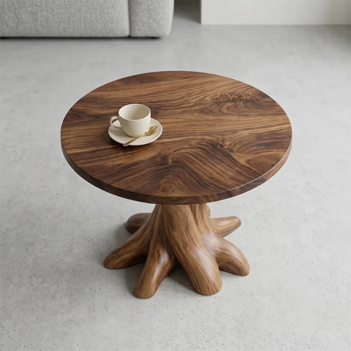 Sculptural Solid Wood Tree Root Side Table | Round End Table TH003-6762