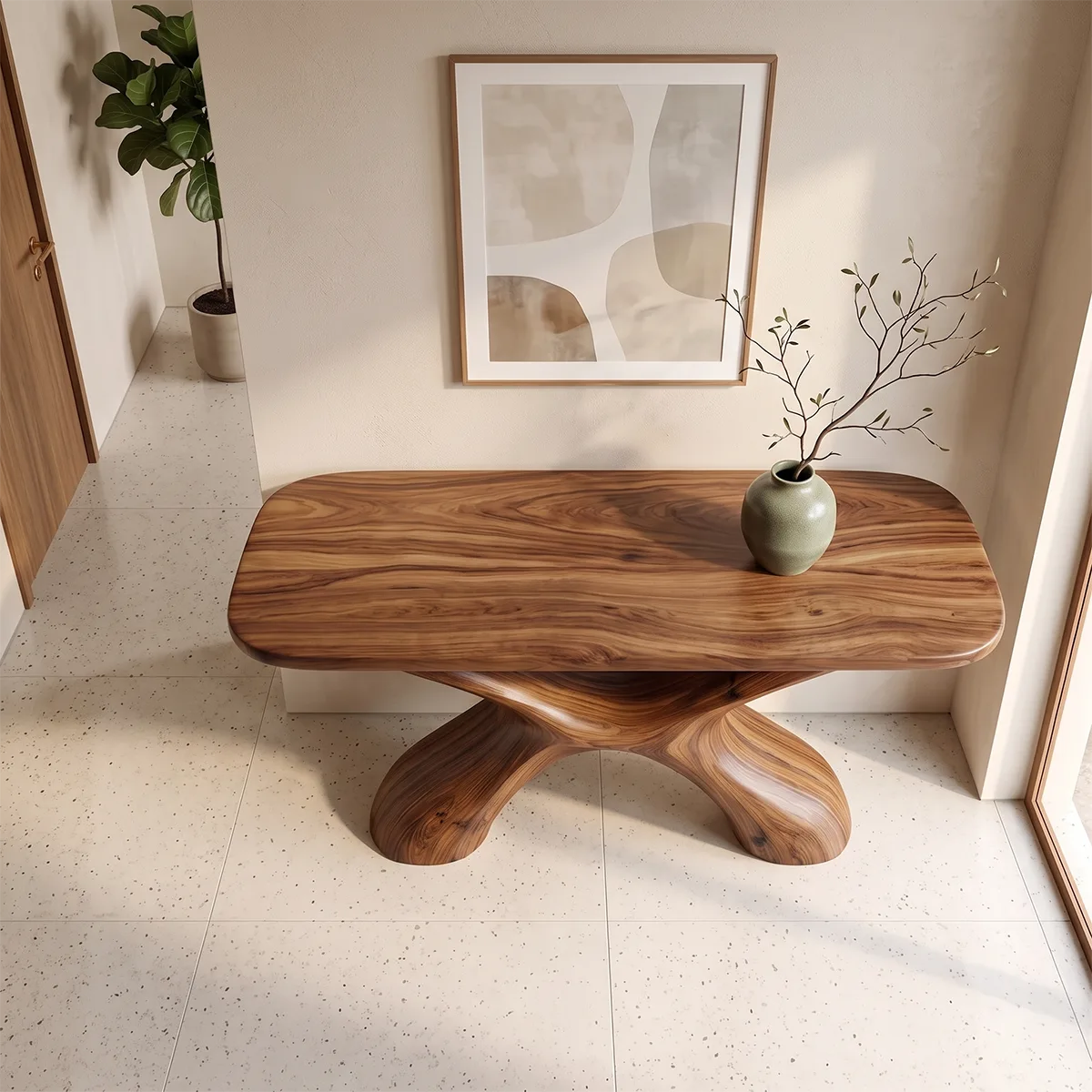 Modern Organic Console Table | Sculptural Entryway Hallway Accent Table TH003-7169