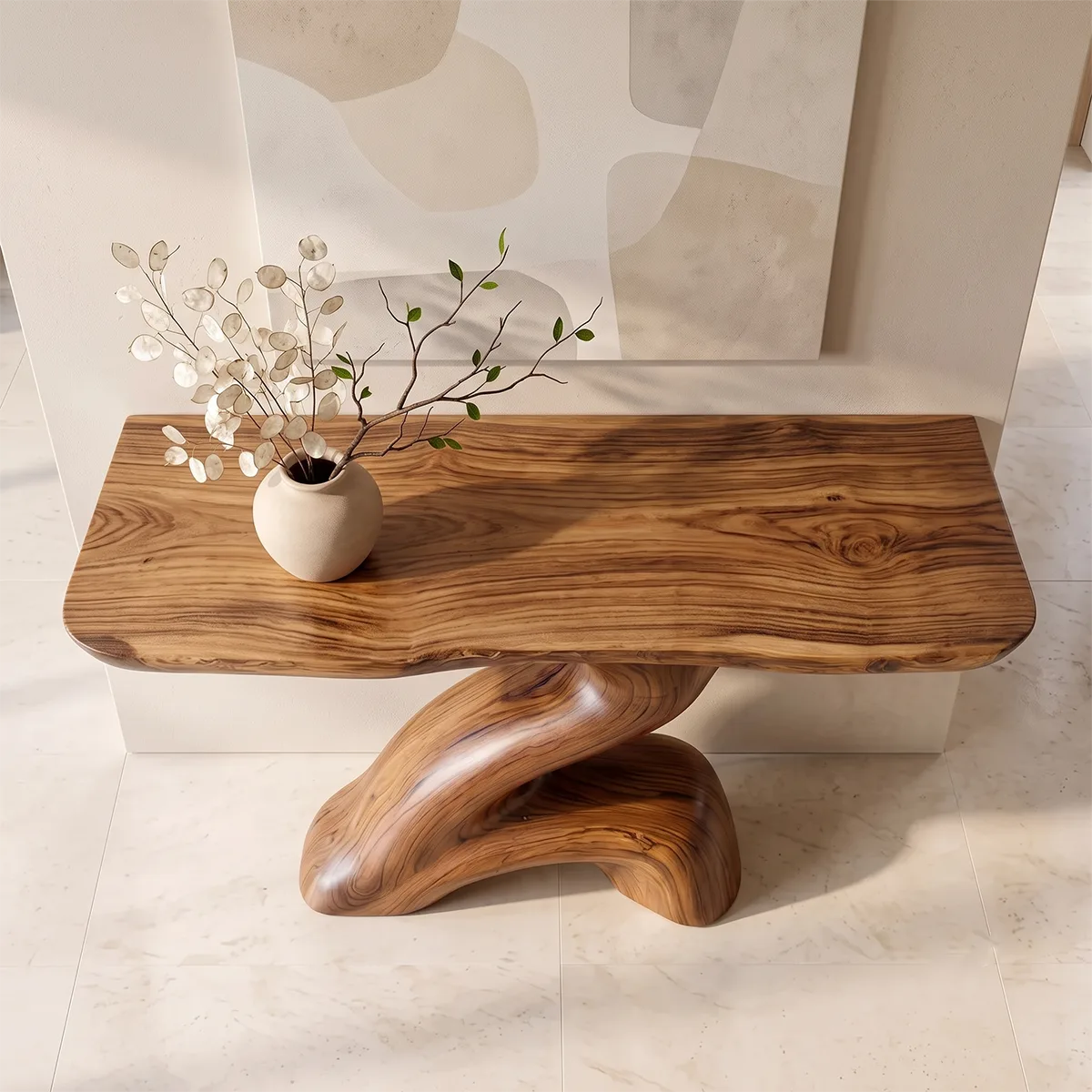 Modern Organic Console Table | Sculptural Entryway Hallway Accent Table TH003-3918