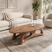 Sculptural Oval Coffee Table with Organic Open Frame Base | Modern Living Room Center Table TH003-6SVA6HR