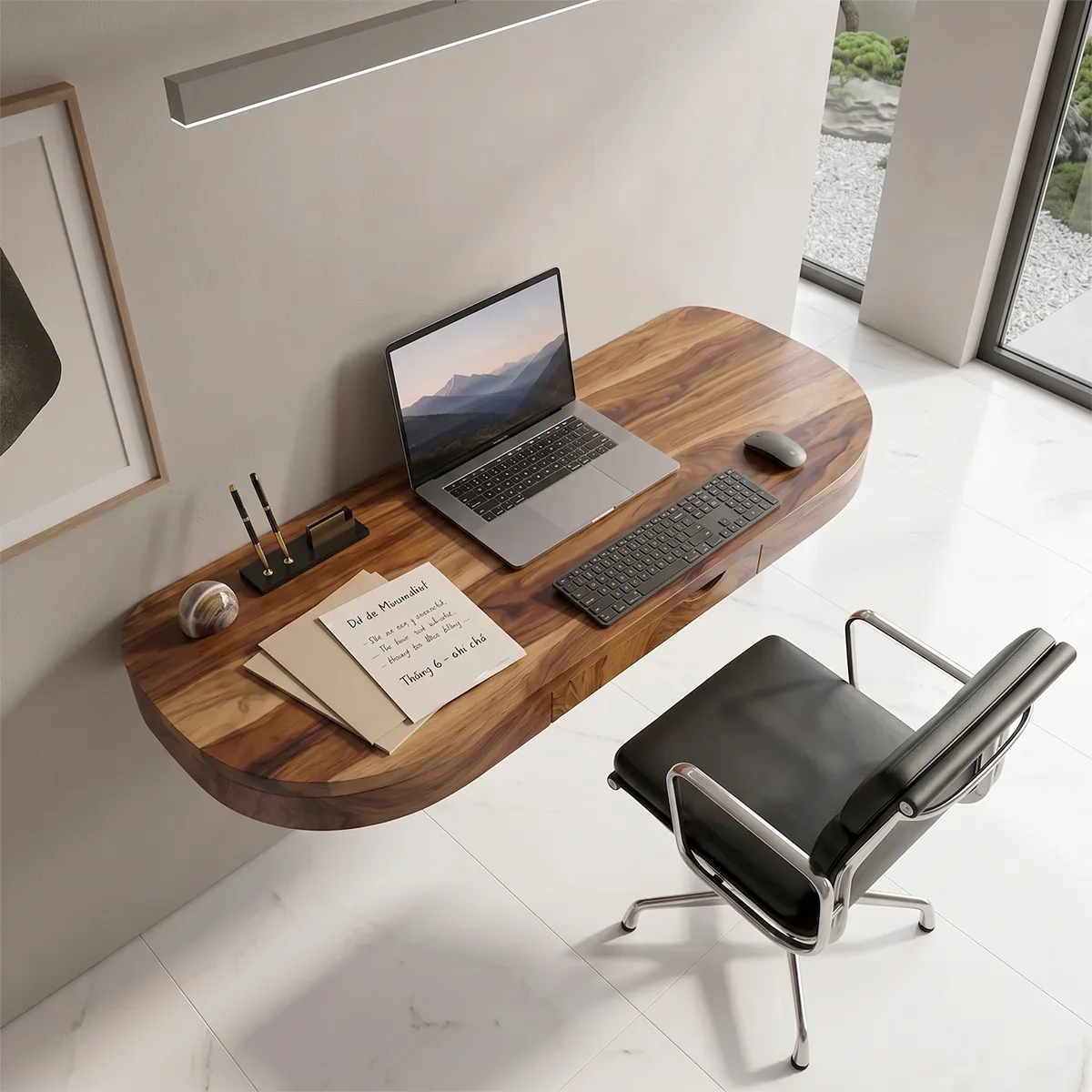 Floating Wall Desk with Drawer | Modern Space-Saving Office Desk TH003-5472