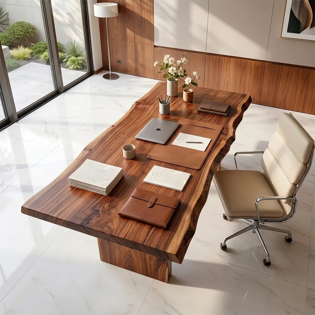 Live Edge Executive Desk | Modern Office & Conference Table TH003-7346