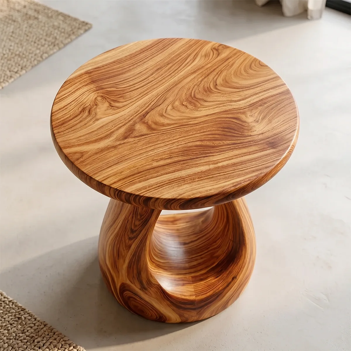Modern Sculptural End Table with Open Hollow Base TH003-8617