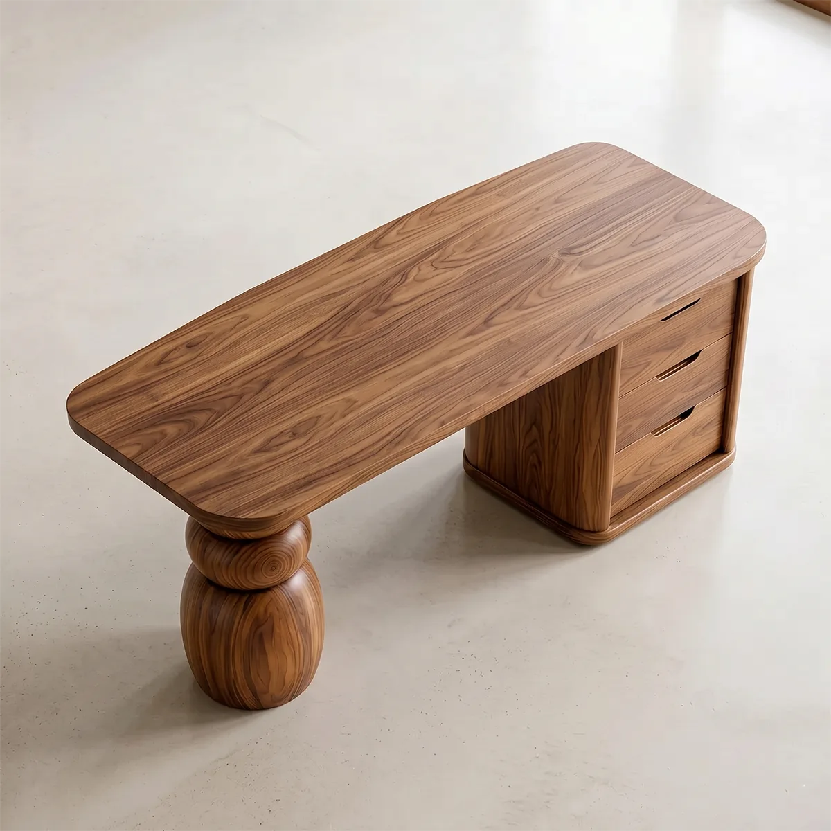 Organic Modern Executive Desk | Sculptural Office Desk with Storage TH003-5570