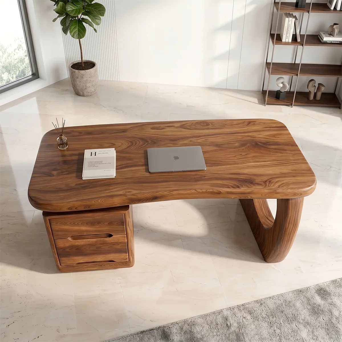 Luxury Executive Desk | Modern Sculptural Office Desk with Storage TH003-7959