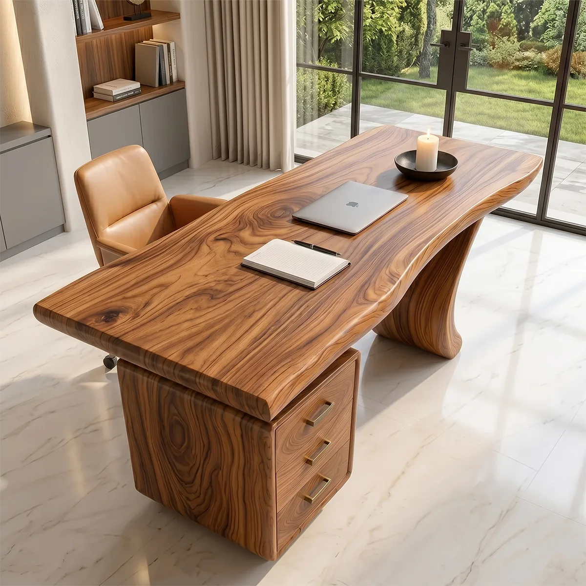 Luxury Executive Desk with Drawers | Modern Sculptural Office Furniture TH003-3343