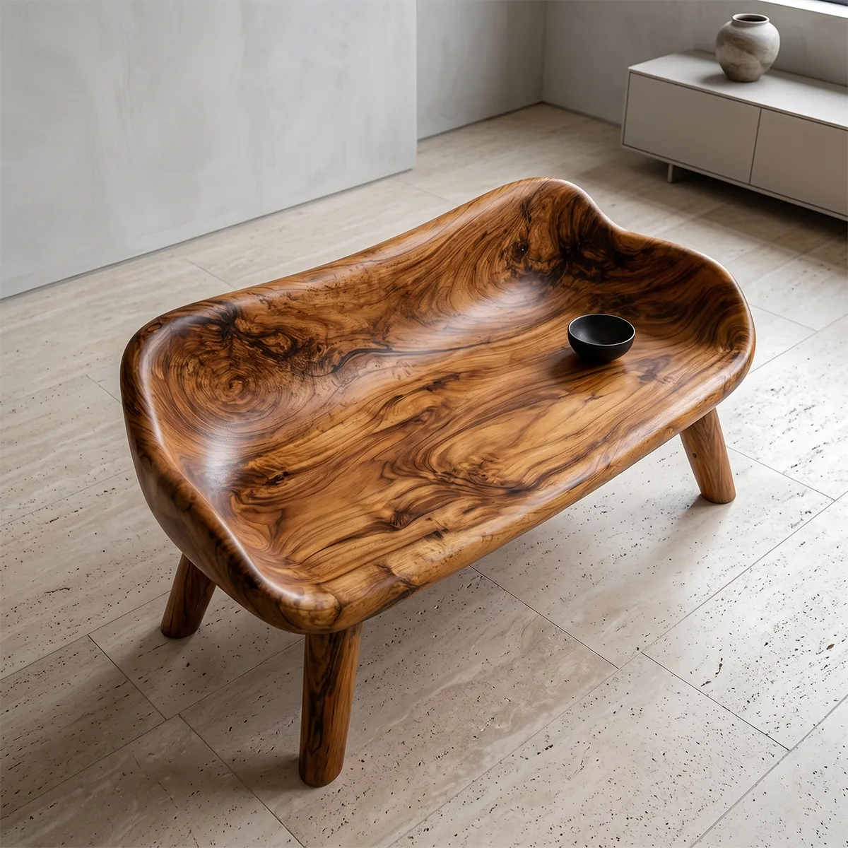 Organic Sculptural Garden Bench with Integrated Curved Backrest TH003-2560