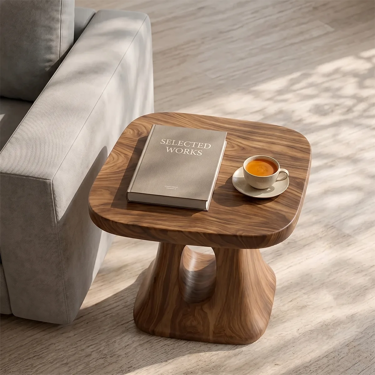 Modern Organic Side Table with Sculptural Open-Cut Base TH003-6097