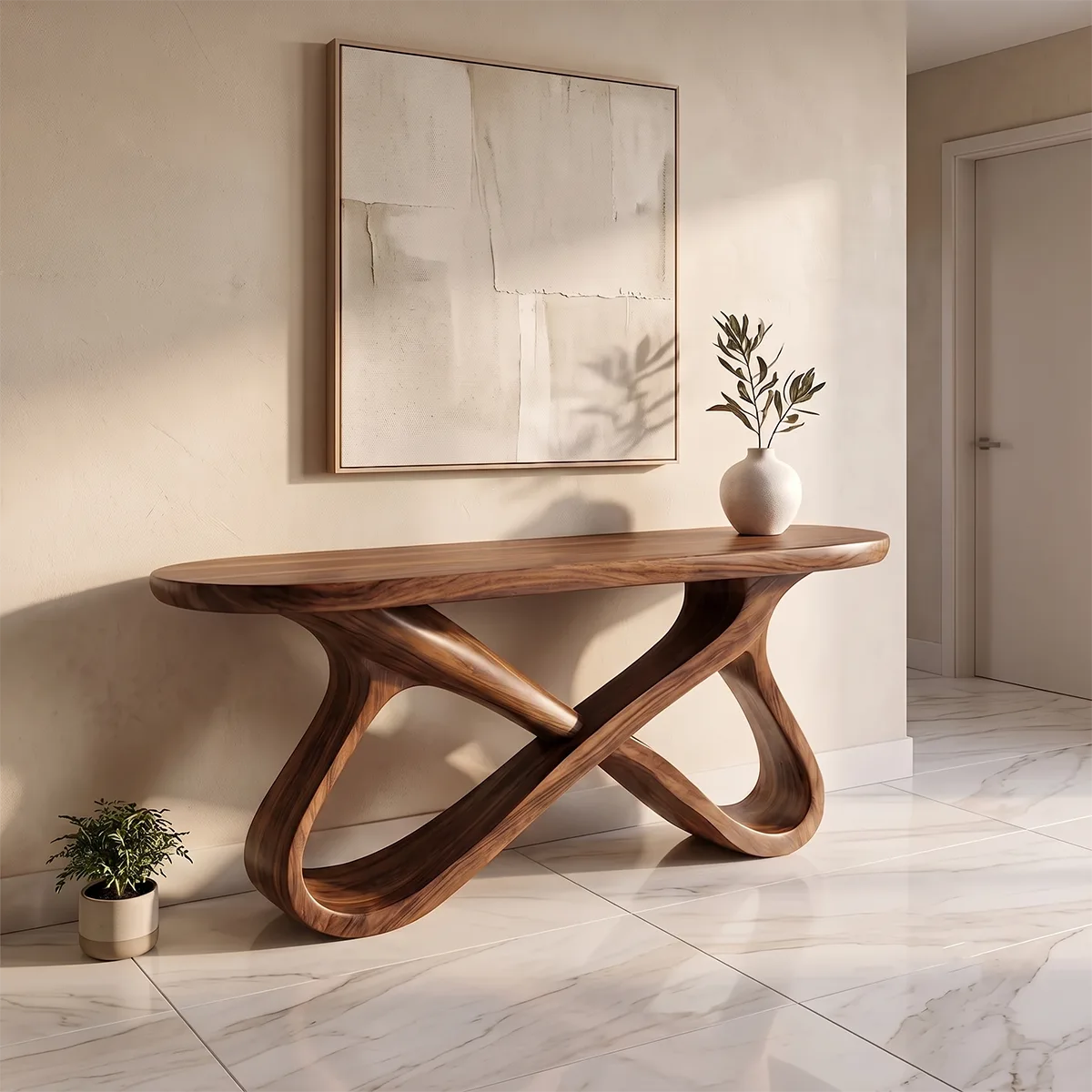 Modern Sculptural Console Table | Artistic Entryway Hallway Accent Table TH003-2047