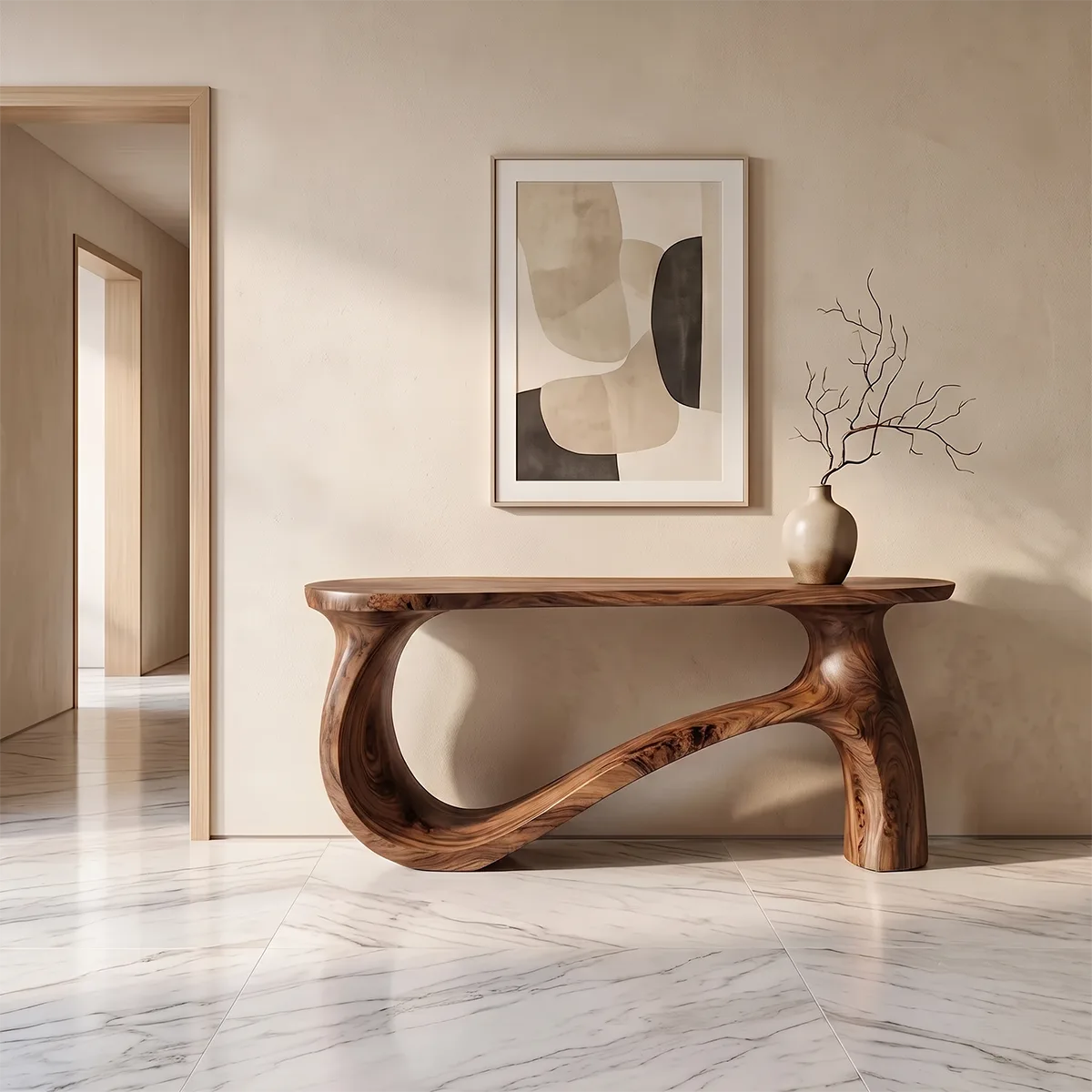 Modern Sculptural Console Table | Organic Entryway Hallway Accent Table TH003-2530