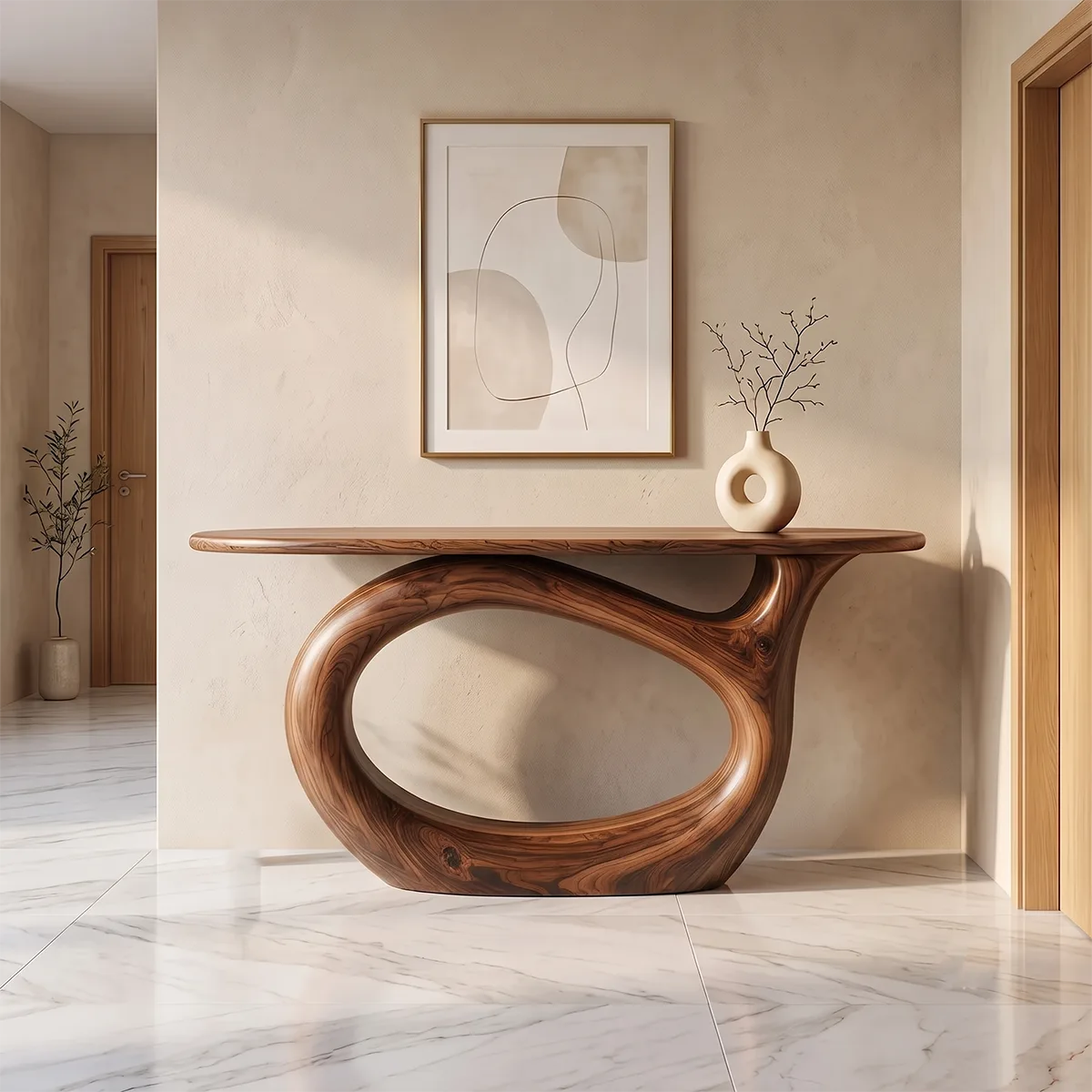 Modern Sculptural Console Table | Organic Contemporary Entryway Accent Table TH003-7296