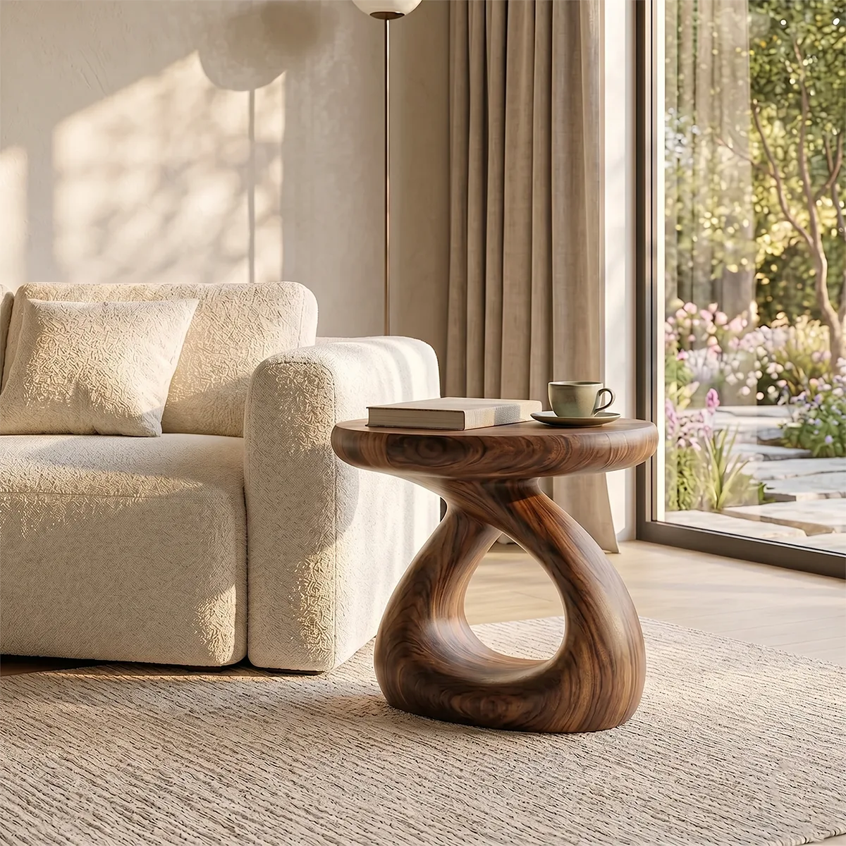 Sculptural Loop End Table with Organic Modern Silhouette TH003-7711