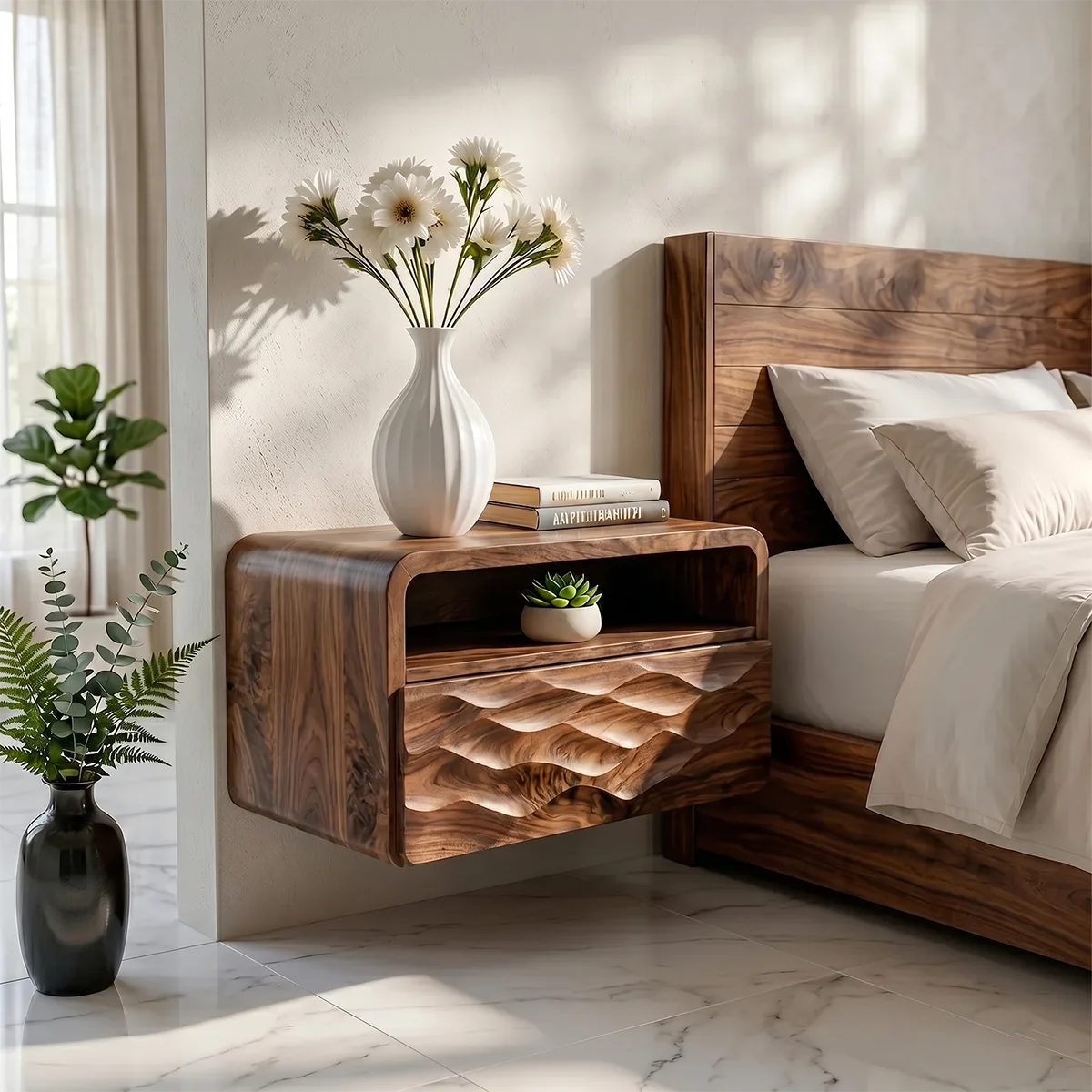 Floating Nightstand | Modern Wall Mounted Bedside Table TH003-9923