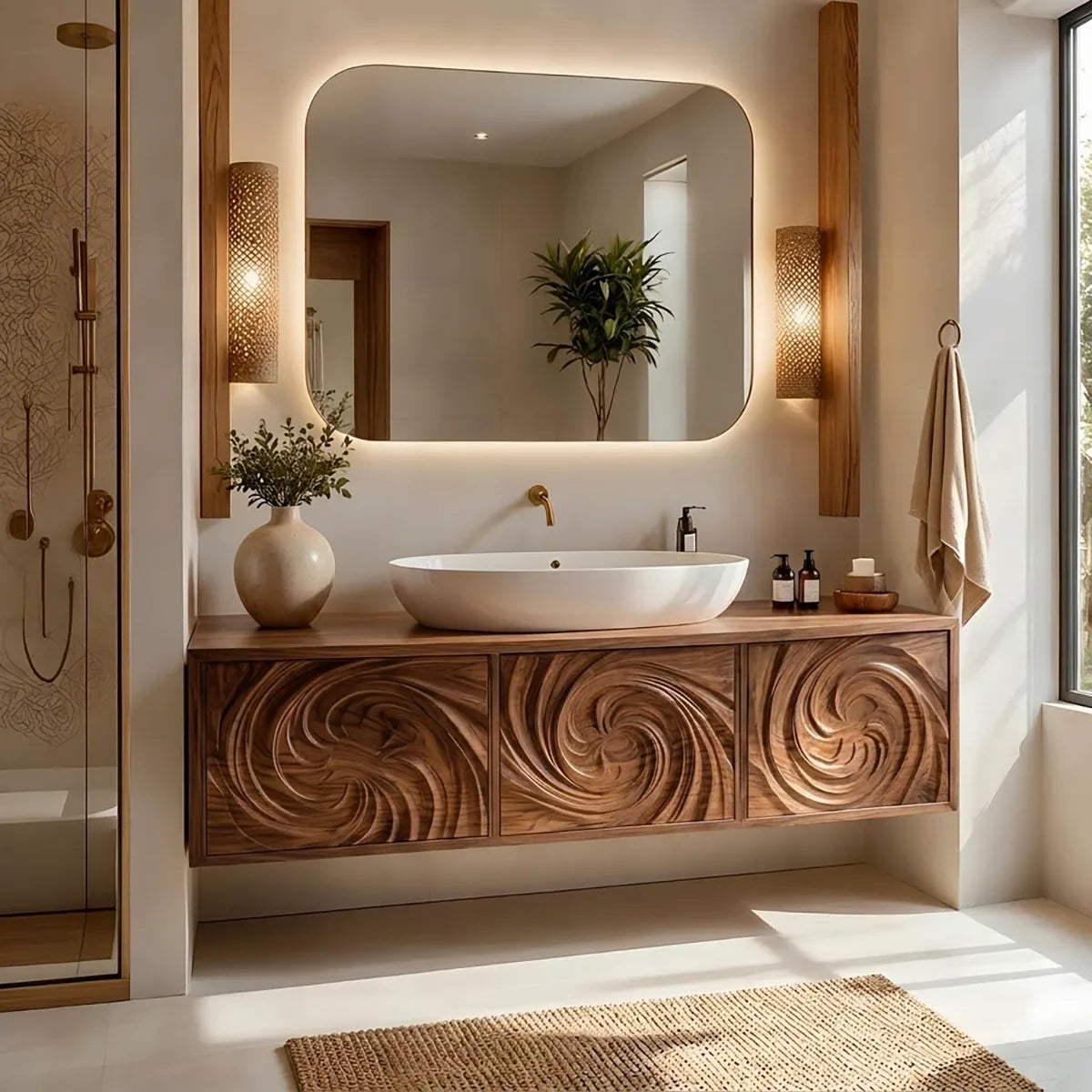 Floating Bathroom Vanity | Modern Wall Mounted Bathroom Cabinet HG021-9026