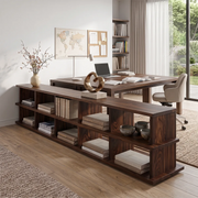 Low Profile Open Bookshelf | Long Modern Bookcase with Multi-Cubby Storage HG021-7BZB7HG