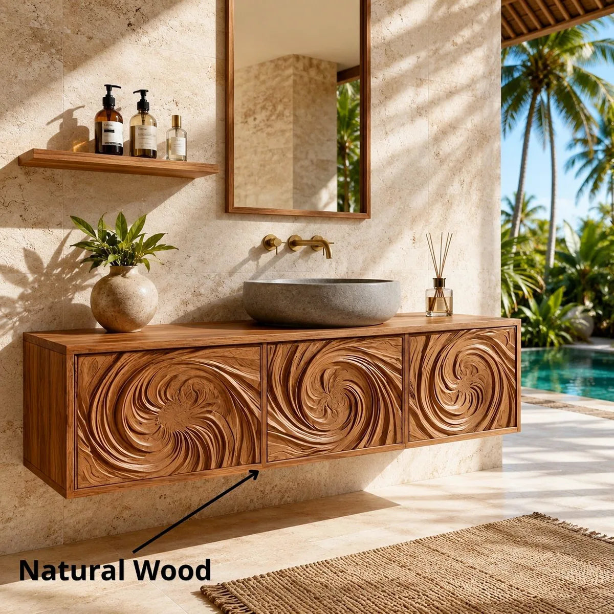 Floating Bathroom Vanity | Modern Wall Mounted Bathroom Cabinet HG021-9026