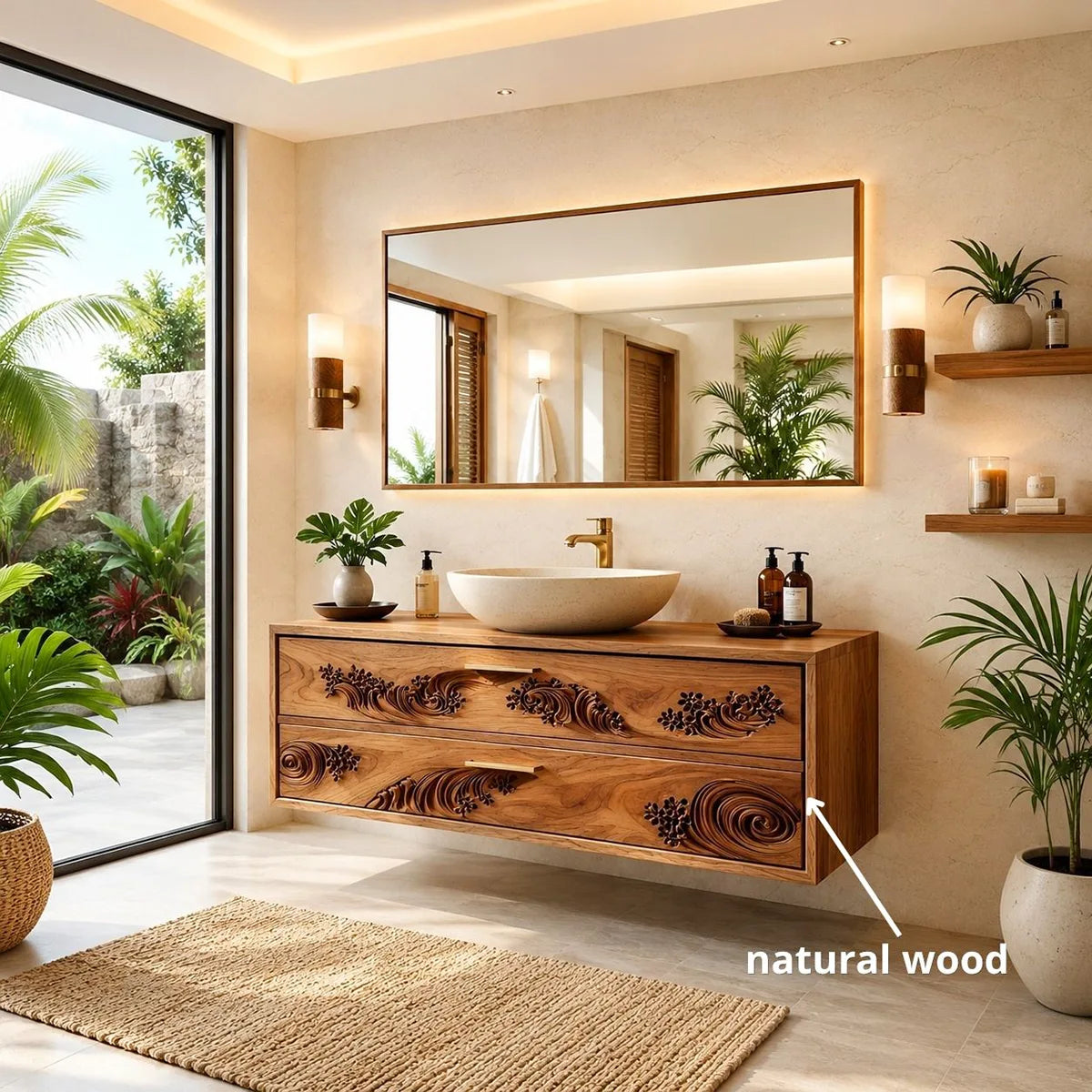 Floating Bathroom Vanity | Modern Decorative Wall Mounted Bathroom Cabinet HG021-2657